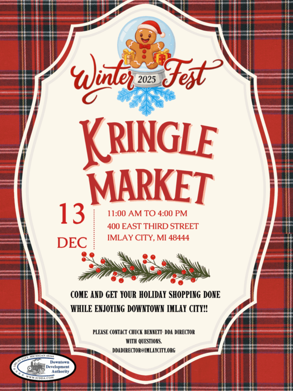 2025 Winter Fest Kringle Market poster, Imlay City.