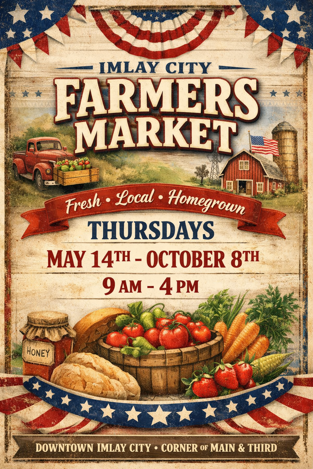 farm market flyer with dates
