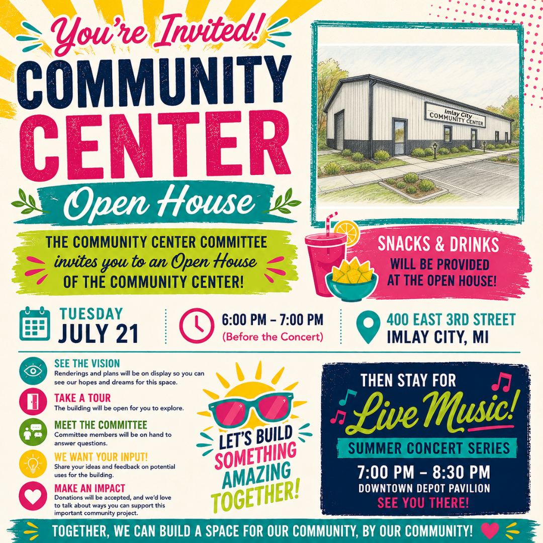 Community center open house invitation flyer